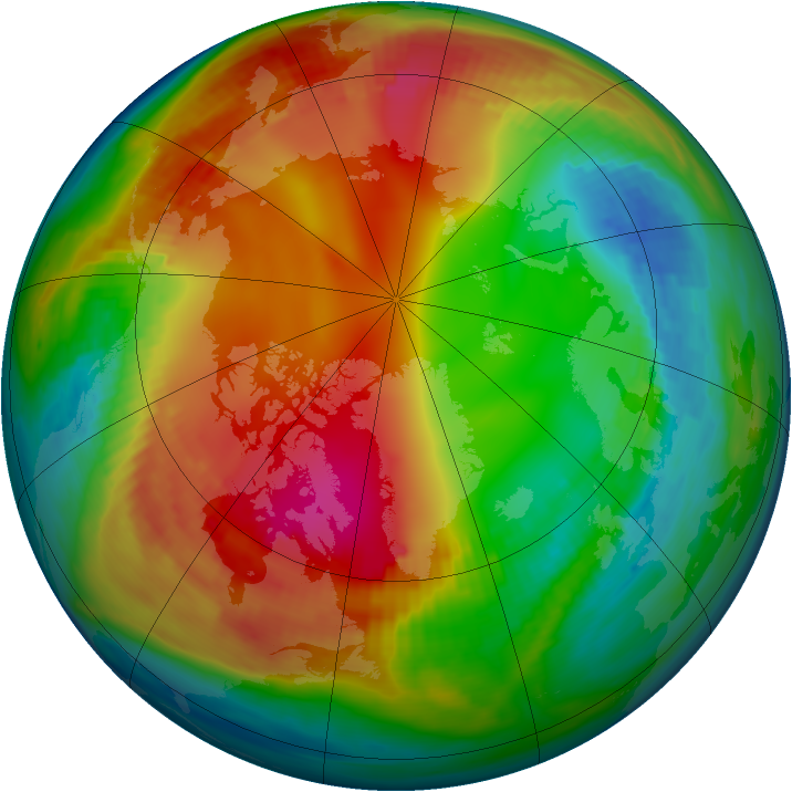 Arctic ozone map for 21 January 1987